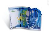 une image d'un billet de cinquante dollars en forme de drapeau