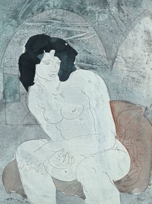 une image d'un tableau représentant une femme assise sur une chaise