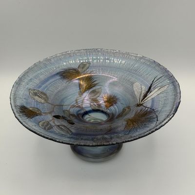 Erwin EISCH (1927-2022) Coupe sur pied et vase en verre à dé…