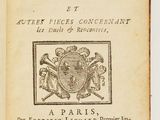 an open book with a picture of a coat of arms on it