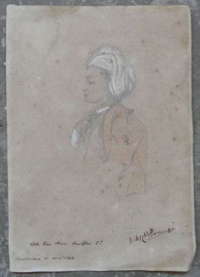 Ali Ben Amar ..., "Portrait d'une jeune garçon au turban", a…