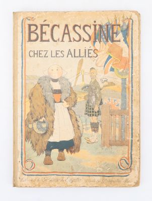 un vieux livre sur lequel figure l'image d'une femme en robe et d'un homme en manteau de fourrure