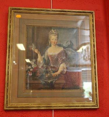 painting of a woman holding a glass of wine on a red wall