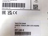 two tags on the back of a cell phone with a barcode on it