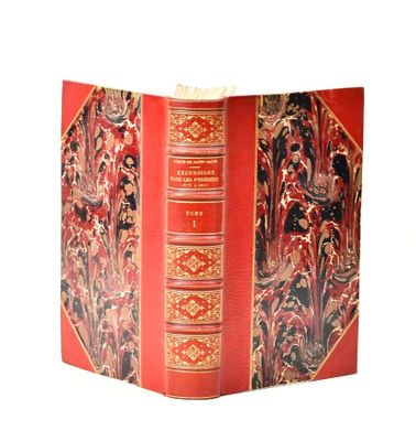 a red book that has a picture of people on it