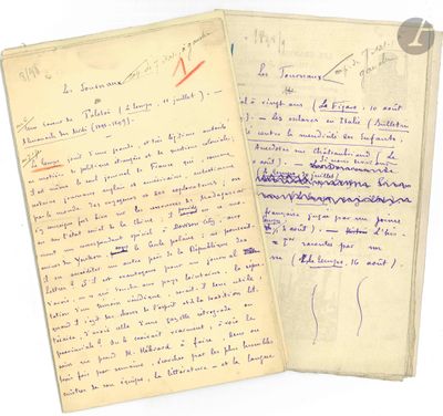 Remy de GOURMONT. 4 manuscrits autographes dont trois signés…