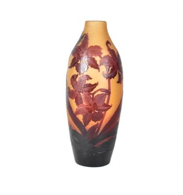 a vase with a floral design on it on a white background