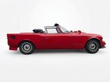 a red car that is sitting on a white surface