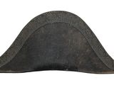 an image of a black hat with a long tail on a white background