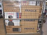 a cart that has a bunch of boxes on top of it