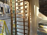 a ladder leaning up against a wall in a room