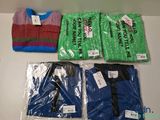 three pairs of men ' s sweaters and a pair of women ' s sweaters