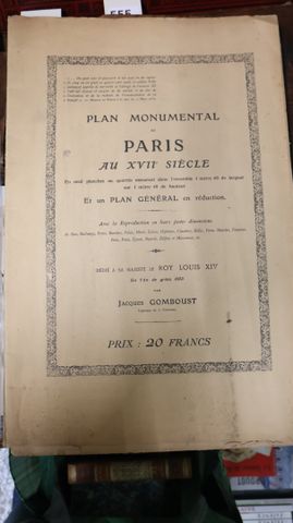 Plan monumental de PARIS au XVII° siècle et un plan genéral en ré...