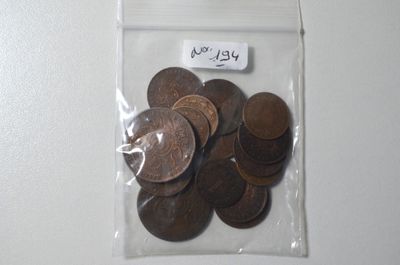 a bag full of coins sitting on a table