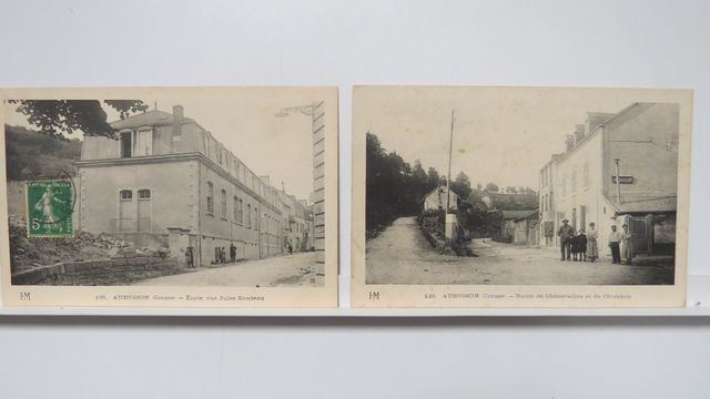 Aubusson : Lot de 2cpa : Route de Chénérailles et de Chambon (HM ...