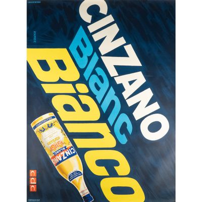 Cinzano Bianco" [Vermouth]. Affiche Lithographie [Toile]