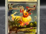 a close up of a pokemon card in a plastic case