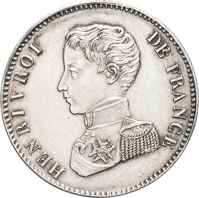 a close up of a silver coin with a man in uniform on it