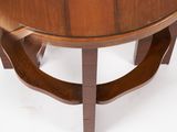 an image of a wooden table with a glass top on a white background