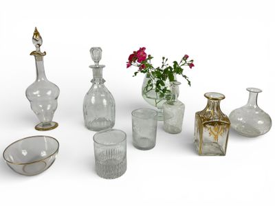 23/ « ART DE LA TABLE » LOT DE CARAFES & CARAFONS, Carafe à …