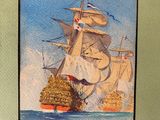a picture of a painting of a ship in the water