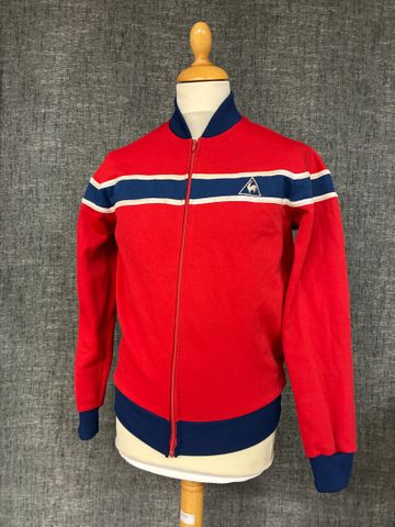 LE COQ SPORTIF - Sweat vintage rouge, fermeture éclair. Taille : ...