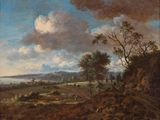 une image représentant un tableau représentant un paysage avec une rivière au loin