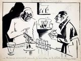 drawing of a man and a woman in a kitchen preparing food