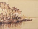 une image d'une peinture de bateaux sur l'eau