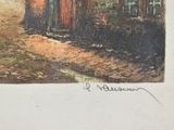 a picture of a painting of a man walking down a path