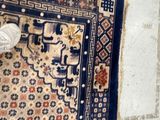 a cat that is sitting on a rug on the floor