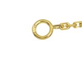 a close up of a gold chain with a ring on it