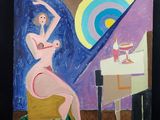 une image d'un tableau représentant une femme assise sur une chaise
