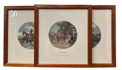 two framed pictures of a man riding a horse and a woman riding a horse