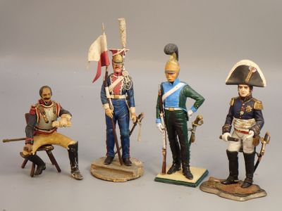 Figurines d'artistes - Empire, 90 mm, 4 officiers, sur base …