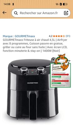 Air fryer 4,5L GourmetMaxx La première photo est non contrac…
