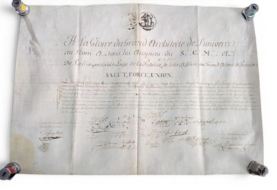 un document très ancien exposé sur le mur