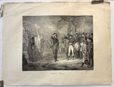 an old picture of a man leading a group of people