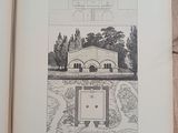 an open book with a drawing of a building on the cover