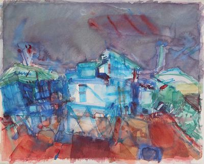 une image représentant une aquarelle d'une gare