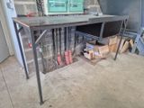 a table that has some boxes on it in a room