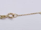 a close up of a gold chain with a clasp on it