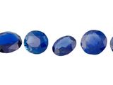 perles ovales facettées en agate bleue, taille cabochon