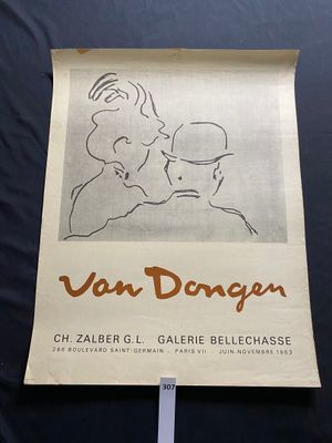 an image of a poster with a drawing of a man kissing a woman
