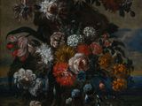 an image of a painting of flowers in a vase on a table