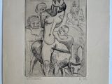 un vieux dessin représentant un homme et une femme à cheval