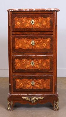 Semainier d'enfant en marqueterie de bois de placage ouvrant par quatr - Photo 1