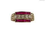 une bague ancienne en rubis et diamants