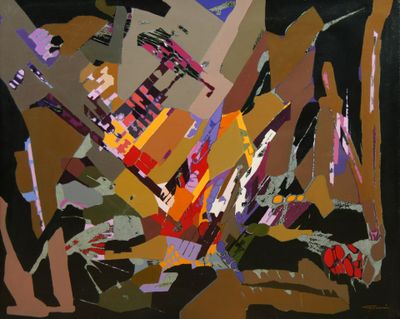 Henry GOUGIS (1928-2004). Abstraction. Huile sur toile. Sign…