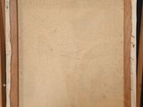 an oil painting on a easel with a piece of wood in front of it